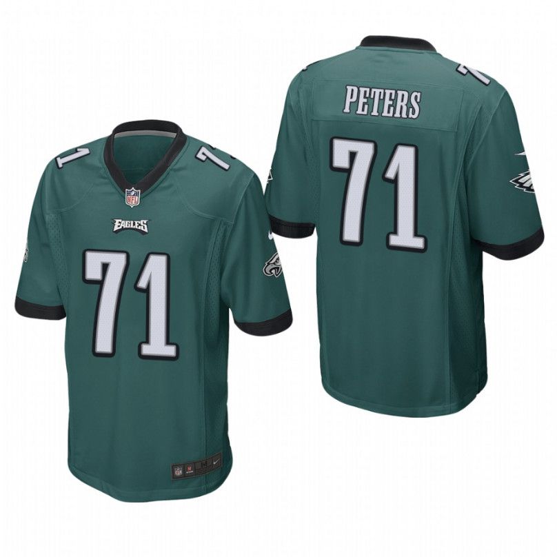 Men Philadelphia Eagles 71 Jason Peters Nike Midnight Green Game NFL Jersey